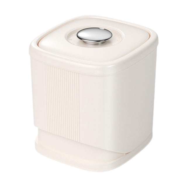 Contenedor de almacenamiento de arroz con tapa a prueba de fugas, contenedor de harina para cereales para la cocina y el hogar. Beige