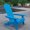 Blue, variant on Merrick Lane Poly Resin Folding Adirondack Lounge Chair - All-Weather Indoor/Outdoor Patio Chair in Gray