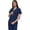 Navy, variant on Lightweight Stretch Scrub Set with Zipper Top Elastic Waist Pants with 6 Pockets