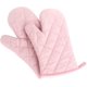 thumbnail image 1 of 2 guantes de horno de poliéster y algodón resistentes al calor para barbacoa y microondas, color rosa, 1 of 4