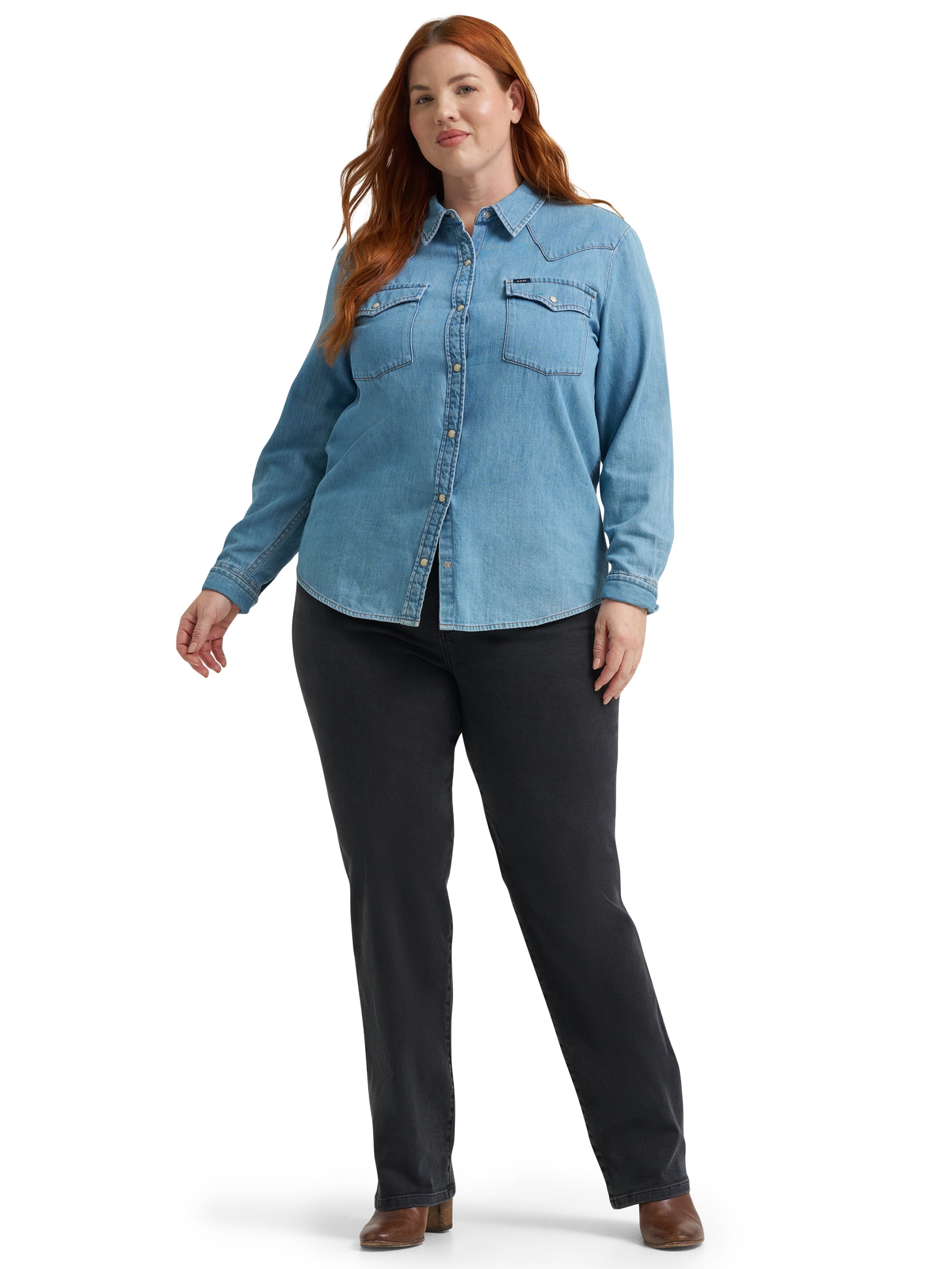 Lee® Women's and Plus Mid Rise Straight Leg Core Denim Jeans