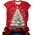 thumbnail image 4 of Christmas T Shirt for Women Xmas Tree Graphic Short Sleeve Casual Holiday Tops Summer Crewneck Blouse, 4 of 4