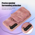 thumbnail image 6 of Pink Zipper Wallet Case for Samsung Galaxy S23 Plus 5G with Crossbody Lanyard,Large Capacity Purse Cover with Wrist Strap for Women and Men,PU Leather Handbag Phone Cover with Card Holder, 6 of 17