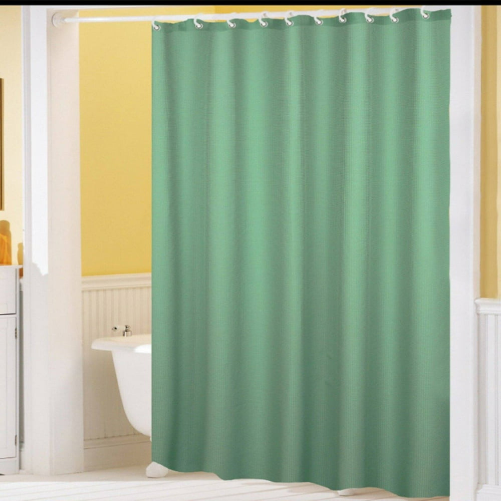 Sweet Home Collection Hotel Waffle Weave Fabric Shower Curtain with Metal Grommets