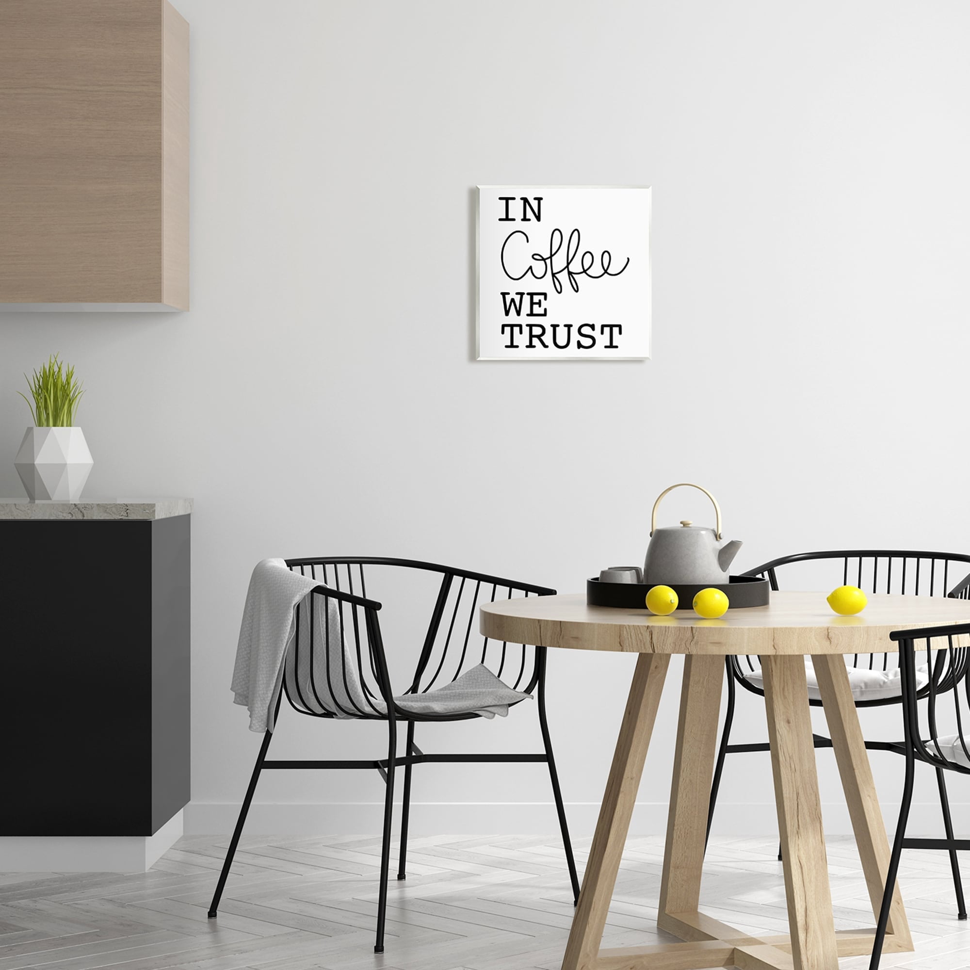 Stupell Industries In Coffee We Trust Casual Kitchen Typography Graphic Art Unframed Art Print Wall Art, Design by Yvonne Coleman Burney