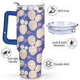 thumbnail image 3 of 40oz Cactuses Pink Stainless Steel Flip Straw Tumbler Spill Proof Travel Cup Double Wall Vacuum Insulated Coffee Mug with Top Handle, 3 of 6