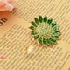 thumbnail image 3 of Broches para mujer Qarigey Pin de girasol con diamantes de imitación Hojas verdes Estilo heronsbill Verde Type3 NO3, 3 of 6