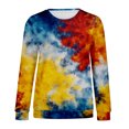 thumbnail image 6 of Bovemsi Womens Sweatshirts Women's Tie Dye Pattern Plus Size Fashion Tops Long Sleeved Fall Fashion Outfits 2025 Clothes, 6 of 9
