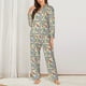 thumbnail image 2 of Balery Paisley Floral 5 Conjunto de Pijama con Estampado para Mujer, Conjunto de Dos Piezas con Manga Larga, Ropa de Dormir Suave con Bolsillos, Pijamas Cómodos-Medium, 2 of 7