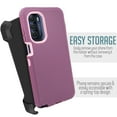 thumbnail image 2 of For Morotola Moto Edge Plus 2022 Edge X30 Phone Heavy Duty Rugged Shockproof Case With 360 Swivel Kicktand Holster Belt Clip And Built in Screen Protector Cover Case - Purple, 2 of 8