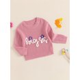 thumbnail image 6 of Aojekbee Sister Matching Knit Sweater Long Sleeve Floral Letter Embroidery Pullover Knitwear for Autumn, 6 of 10