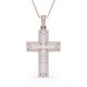 thumbnail image 1 of Collar con Colgante de Cruz de Pavé de Diamantes Redondos JeenMata 2 Capas 0,2 TCW Baño de Oro Rosa de 18 K sobre Plata, 1 of 4