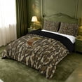 thumbnail image 2 of meiyoeat Camo Letter Print Duvet Cover King For Kids,Camouflage Alphabet C Design King Bedding For Adults,Black Reversible,3 Pieces(No Comforter), 2 of 6