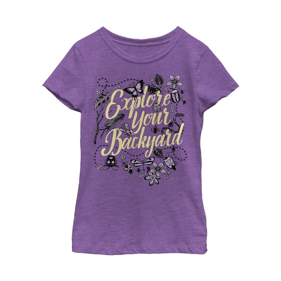 Girl's Lost Gods Explore Your Backyard Graphic Tee Purple Berry Medium