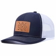 thumbnail image 3 of DAD Golf Leather Patch Embroidered Color Block Trucker Hat Unisex Adjustable Cotton Breathable Fashion Cap for Travel Daily Wear, 3 of 11