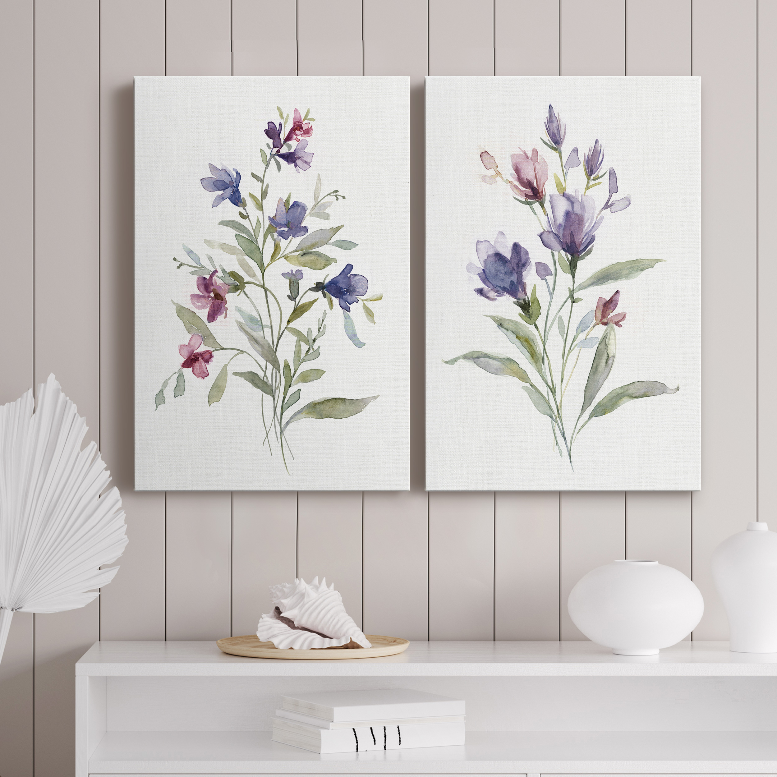 Color Variety III Premium Gallery Wrapped Canvas - Ready to Hang - Set of 2 - 12 x 18 Each