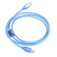 thumbnail image 3 of USB Data Cable A Male to B Male Transparent Blue Tetragonum Port Printer Connection Cable 5 Meter, 3 of 5