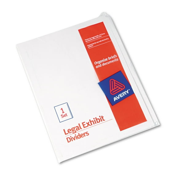 Avery 11959 Legal Exhibit Index Dividers, White, 25 Count