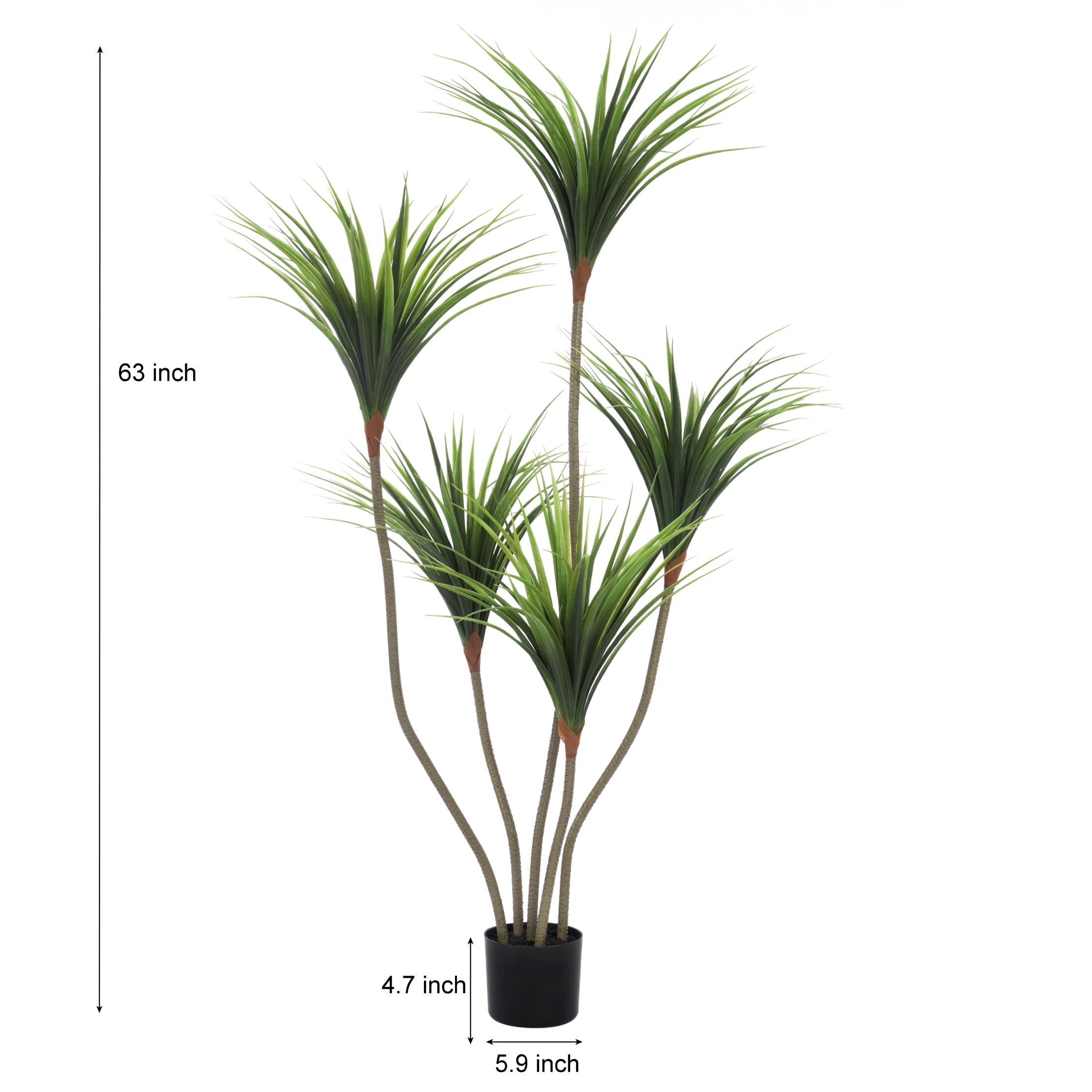 BALANBO Artificial Dracaena Plant, 5ft Faux Plants Fake Yucca Palm Trees in Pot Realistic Dragon Tree for Living Room Home Office  Indoor Outdoor Decor