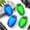 Blue&Green, variant on Pink&Green 4-Pack LED Safety Strobe & Running Lights for Bikes, Runners, Dog Collars