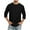 Black, variant on Yghzkop Men's Casual Fashion Solid Color Round Neck Loose T-shirt Mid-length 3/4 Sleeves Blouse Tops