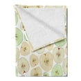 thumbnail image 2 of Fruits Soft Flannel Fleece Throw Blanket, Cut in Half Cores and of Apples Refreshing Vegetarian Options Abstract, Cozy Plush for Indoor and Outdoor Use, 60" x 80", Multicolor, by Ambesonne, 2 of 5