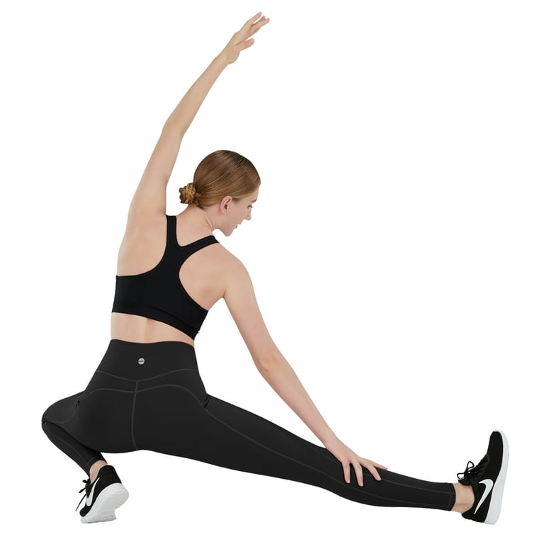 HOFI Black MARLED~POCKET Yoga LEGGINGS~size MEDIUM~High Waist