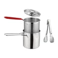 thumbnail image 4 of Portable Deep Frying Pot Milk Pan with Filter Basket Stainless Steel Large Capacity Cookware Small Pot for Picnic, 4 of 7
