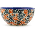 thumbnail image 3 of Polish Pottery 7½-inch Bowl (Red Peacock Eye Theme) Hand Painted in Boleslawiec, Poland + Certificate of Authenticity, 3 of 6