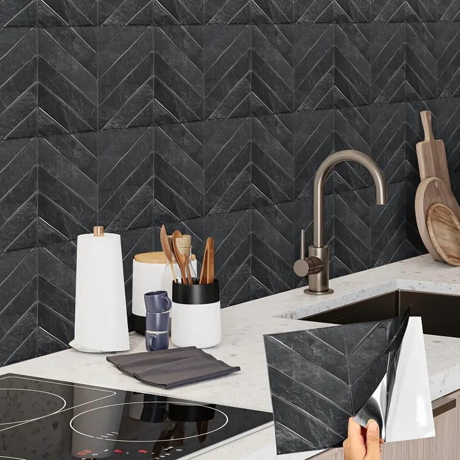 Peel and Stick Backsplash - 20 Sheets of 11.4" x 9" - 3D Adhesive Peel and Stick Tile Backsplash for Kitchen, Bathroom, Wall Tile