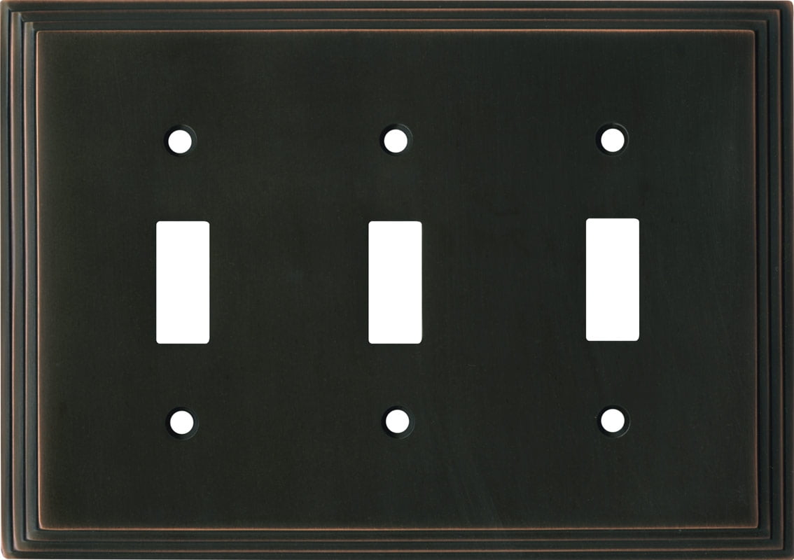 Art Deco Step Oil Rubbed Bronze 3 Toggle Light Switch Covers