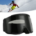 thumbnail image 4 of Skiing Protection Goggles, Scratch Proof Anti Fog Oversized OTG Design Air  System Ski Goggles  For Skating Black Frame Grey Lens,Black Frame Silver Lens,Black Frame Red Lens,Red, 4 of 8