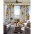 thumbnail image 6 of Watercolor Flowers Blackout Curtains for Bedroom Living Room Darkening Curtains 54 Inch Long Spring Sunflowers Daisy Butterflies Beige Short Curtain for Small Window Treatment Drapes 52"x54"x2, 6 of 9