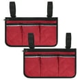 thumbnail image 1 of Uxcell Beach Chair Armrest Bag [2-Pack] - Waterproof Polyester Adjustable Straps Reflective Strip Beach [Wine Red], 1 of 2