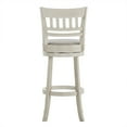 thumbnail image 4 of Weston Home Shapel Lattice Back 29"H Swivel Bar Stool, Antique White Finish, Grey Linen, 4 of 7