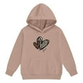 thumbnail image 5 of oqasdz Valentine's Day Girls Sweatsuit Leopard Heart Print Long Sleeve Hooded Sweatshirt And Jogger Pants For Toddler And Kids Sports Athletic Sweat Suit, 5 of 6