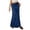 Blue, variant on Inleife Drawstring Fashion Women Casual Comfortable Solid Color High Waisted Long Skirt