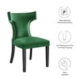 thumbnail image 3 of Side Dining Chair, Nailhead, Set of 2, Green, Velvet, Modern Contemporary, Kitchen Room Cafe Bistro Restaurant Hospitality, 3 of 10