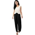 thumbnail image 4 of Sucegi Women's Satin Wide - Leg Pants High - Waisted Loose Casual Trousers., 4 of 5