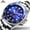 Silver Blue, variant on Classic Quartz Watch Man Waterproof Stainless Steel Wristwatches for Men Relogio Masculino