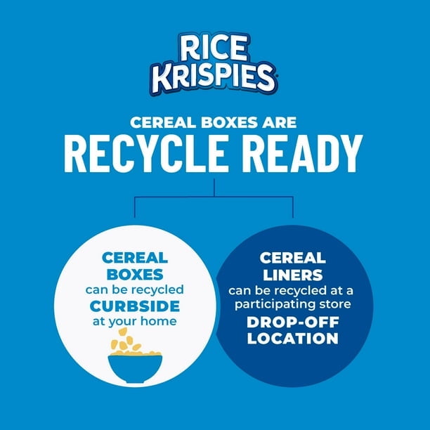 Kellogg's Rice Krispies Breakfast Cereal, 8 Vitamins and Mineral, Family Size, Original, 18oz Box - Pack of 3