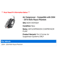 thumbnail image 2 of Air Compressor - Compatible with 2004 - 2016 Rolls-Royce Phantom 2005 2006 2007 2008 2009 2010 2011 2012 2013 2014 2015, 2 of 2