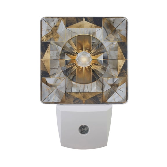 Abstract Crystal Geometric Night Light 2 Pack LED Nightlight Plug into Wall Dusk to Dawn Sensor Soft White