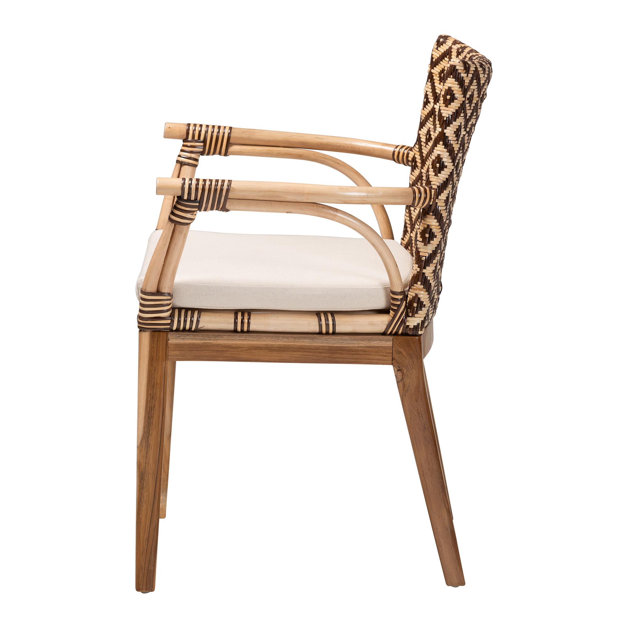 bali & pari Storsel Boho Dining Chair, 17.7" H Seat Height, Natural Brown