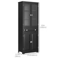 thumbnail image 3 of HOMCOM 63" Kitchen Pantry Storage Cabinet w/Adjustable Shelves Glass Door, 3 of 10