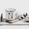 thumbnail image 2 of Koyal Wholesale Stainless Steel Campfire Coffee Mug, Blush Floral Monogram, Letter N, 2 of 5