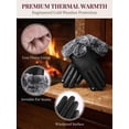 thumbnail image 4 of Deago 3 Pairs Winter PU Leather Gloves for Women, Wool Fleece Lined Warm Gloves, Touchscreen Texting Thick Thermal Snow Driving Gloves, 4 of 8