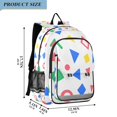 thumbnail image 2 of FORMRS Unisex School Backpack 17" Student Travel Bag with Laptop Compartment, Blue Retro Triangles, 2 of 7