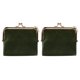 thumbnail image 1 of 2X Monedero Doble Doblez Retro Multifunción Monedero Corto para Mujer con Cremallera Y Beso Cerradura Verde, 1 of 1