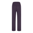 thumbnail image 6 of Yuanlong Womens Pants Solid Color Elastic High Waist Straight Tube Capris Pant Work Casual Bottom Smooth Stretchy Trouser, 6 of 8